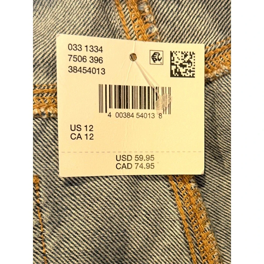 NWT American Eagle Womens 12 High Waisted Baggy Denim Shorts Boho Festival Y2K